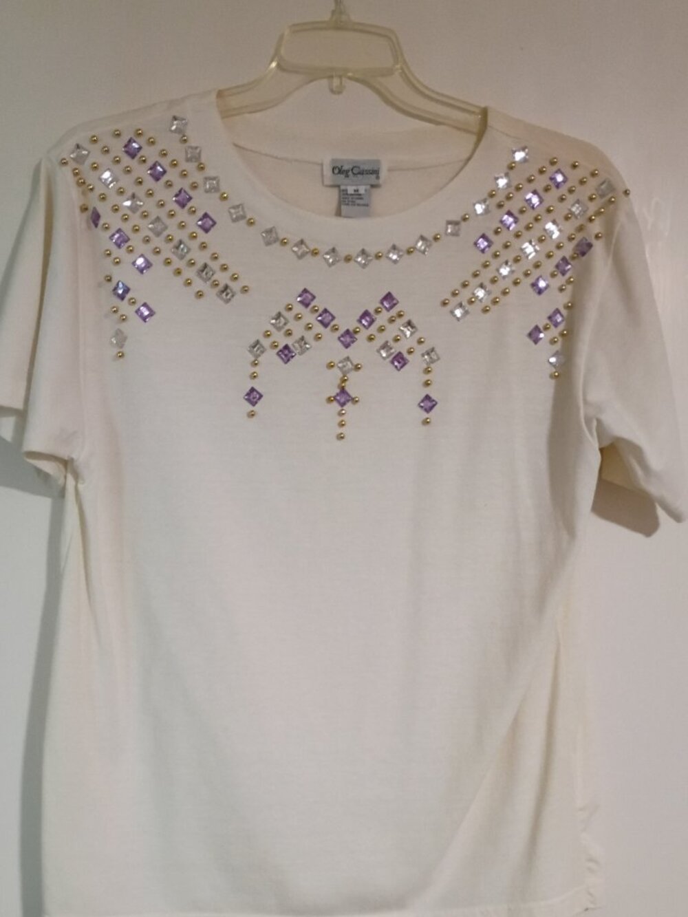 Oleg Cassini Mirror beaded top